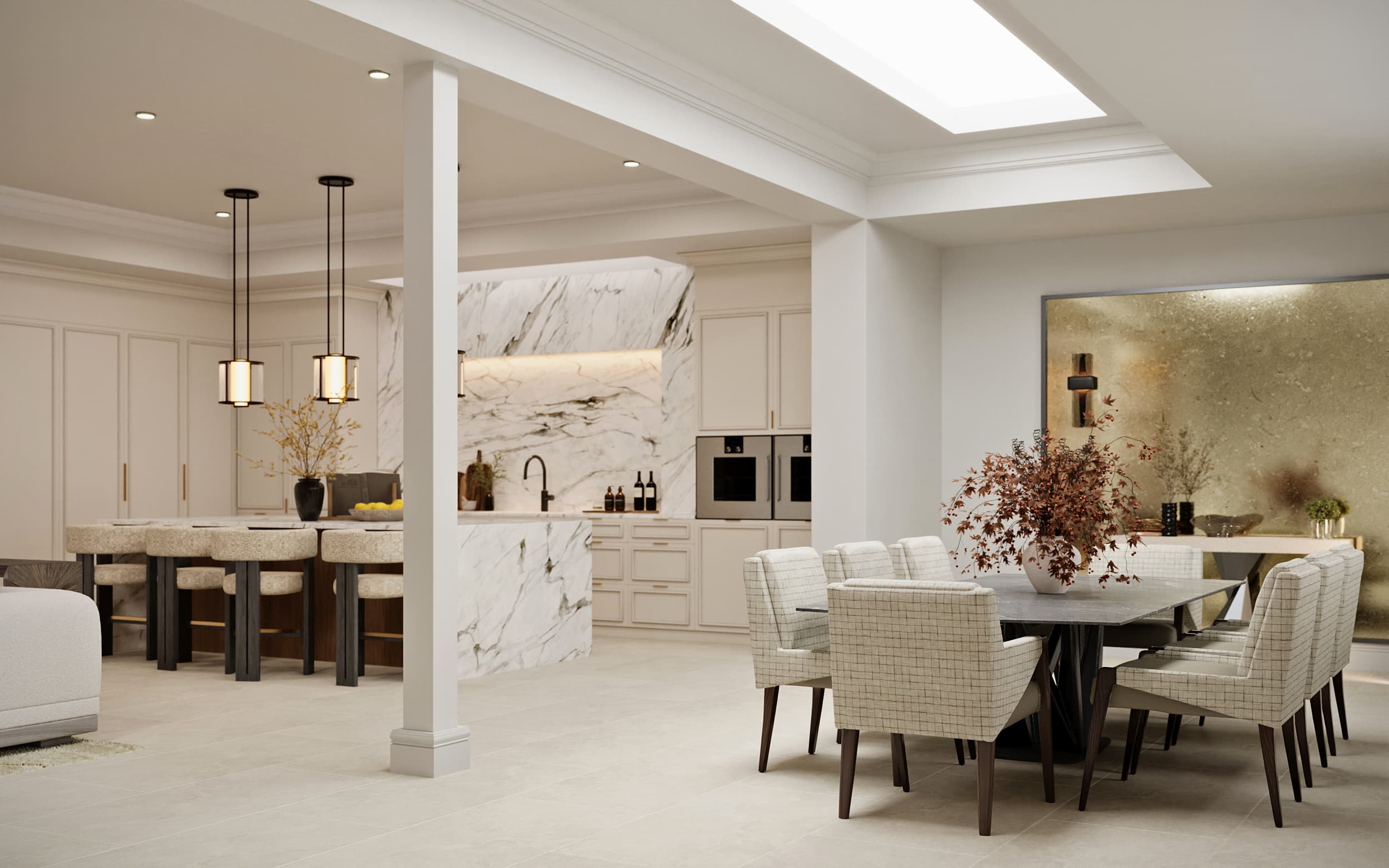 Dining and kitchen area